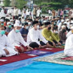 Terapkan Prokes, Pemkot Tanjungbalai Gelar Sholat Idul Adha di Alun - Alun