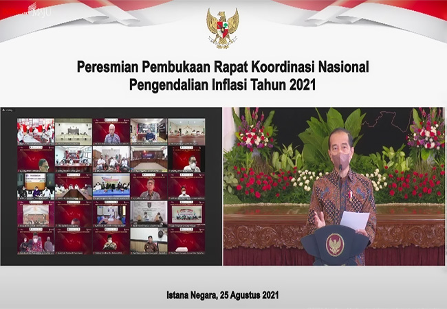 Buka Rakornas Pengendalian Inflasi 2021, Presiden Jokowi Ajak Bersyukur