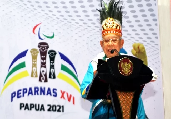 Buka Peparnas XVI Papua,Wapres: "Pendobrak Batas Diri Jadi Pemenang"