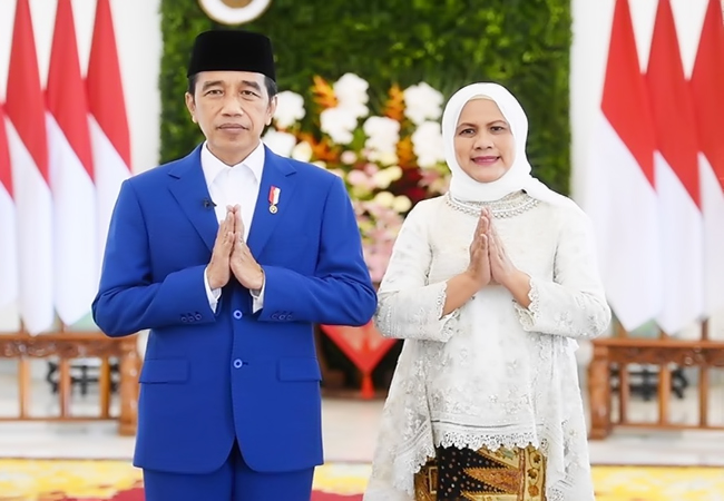 Presiden Jokowi Sampaikan Ucapan Selamat Idulfitri 1443 H