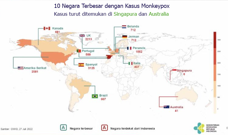 Spanyol Terbesar Kasus Cacar Monyet, di Indonesia Belum Ditemukan